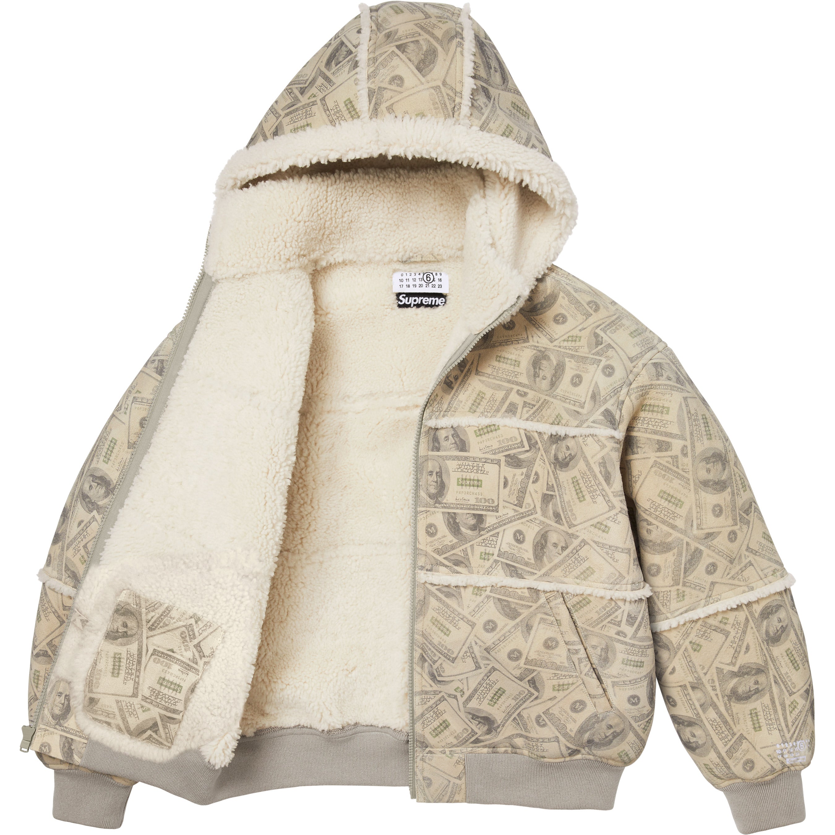 Supreme®/MM6 Maison Margiela Hooded Shearling Bomber Jacket view 4